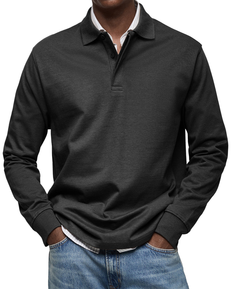 Men’s Long Sleeve Cotton Polo Shirt – Alexandre