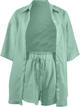 Women's Linen Two-Piece Set for Versatile Styling