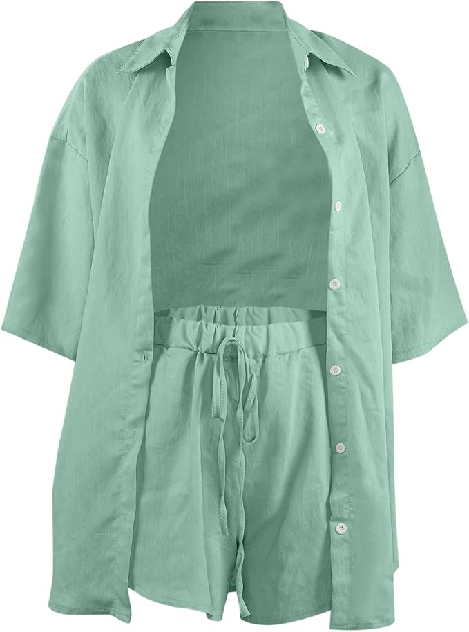 Women's Linen Two-Piece Set for Versatile Styling