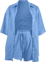 Women's Linen Two-Piece Set for Versatile Styling