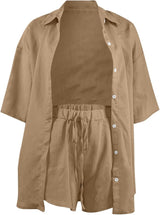 Women's Linen Two-Piece Set for Versatile Styling