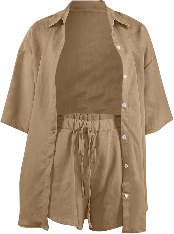 Women's Linen Two-Piece Set for Versatile Styling