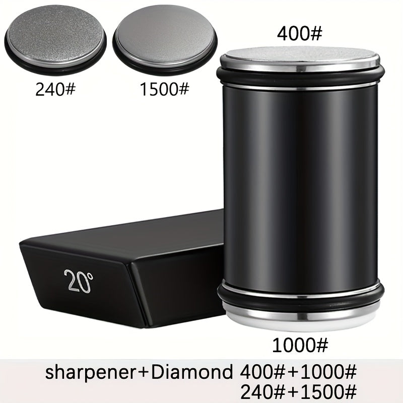 DuoCut Sharpening Stone Set | Diamond Stone with Magnetic Holder | 15° & 20° Sharpening Angles | Wood & Metal