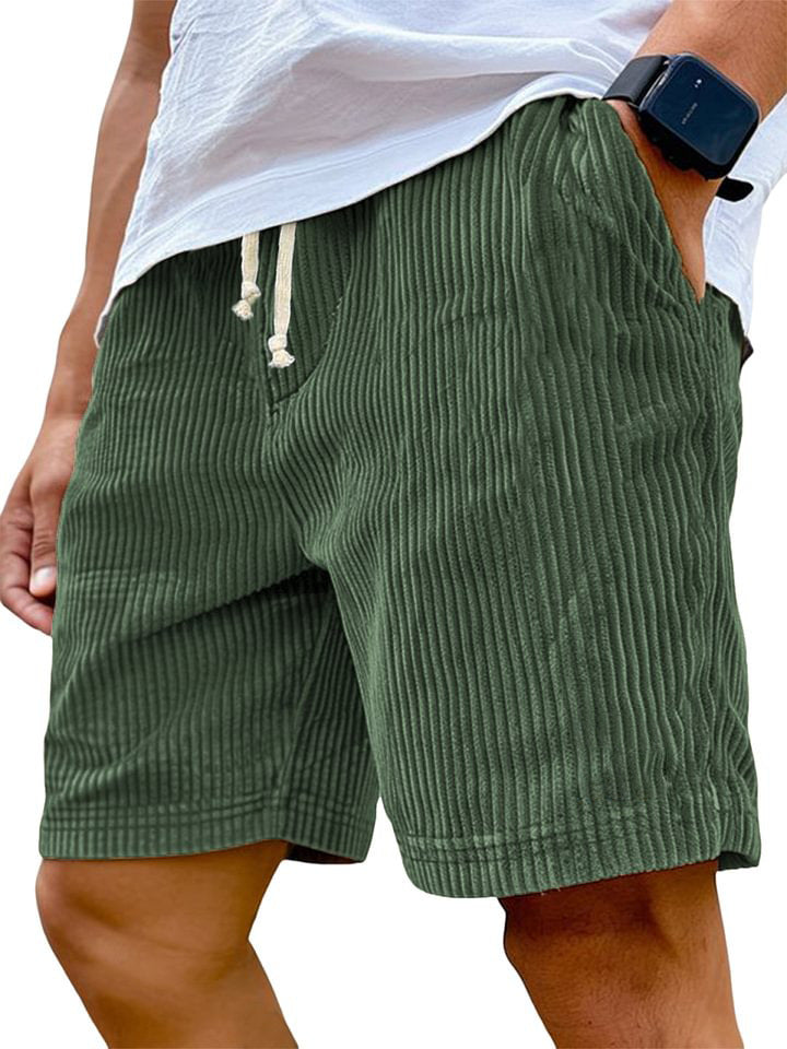 Pantaloncini da uomo in velluto a coste con vita regolabile e vestibilità comoda