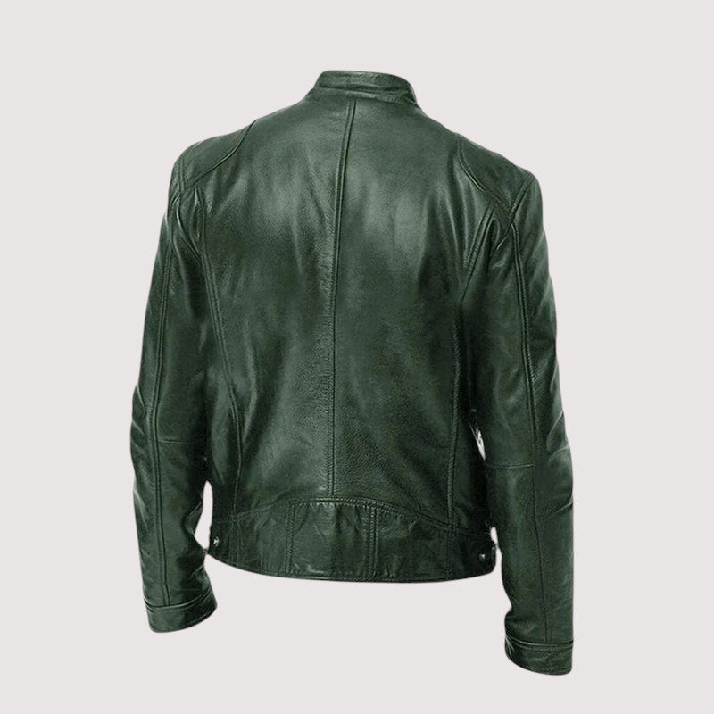 Elegant Men's Leather Jacket – Genuine Leather, Timeless Style, All-Season Comfort