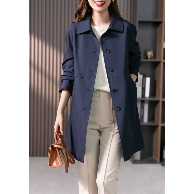 Trench coat casual impermeabile da donna