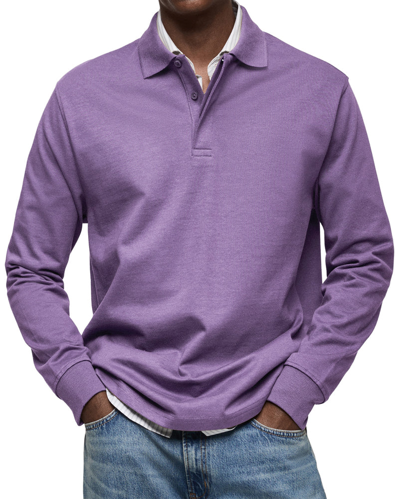 Men’s Long Sleeve Cotton Polo Shirt – Alexandre