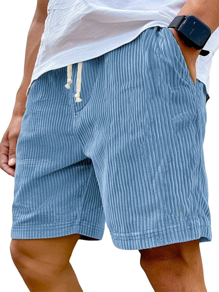Pantaloncini da uomo in velluto a coste con vita regolabile e vestibilità comoda