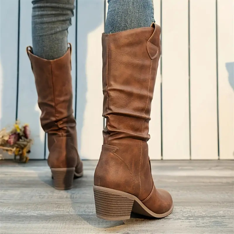 Women's Chunky Leather Boots | Stylish, Comfortable & Versatile