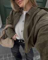 Women’s Suede Bomber Jacket | Relaxed Fit & Lightweight | Spring & Everyday Wear