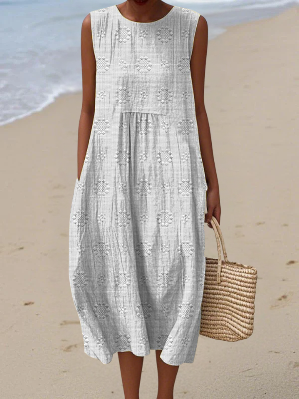 Embroidered Midi Dress