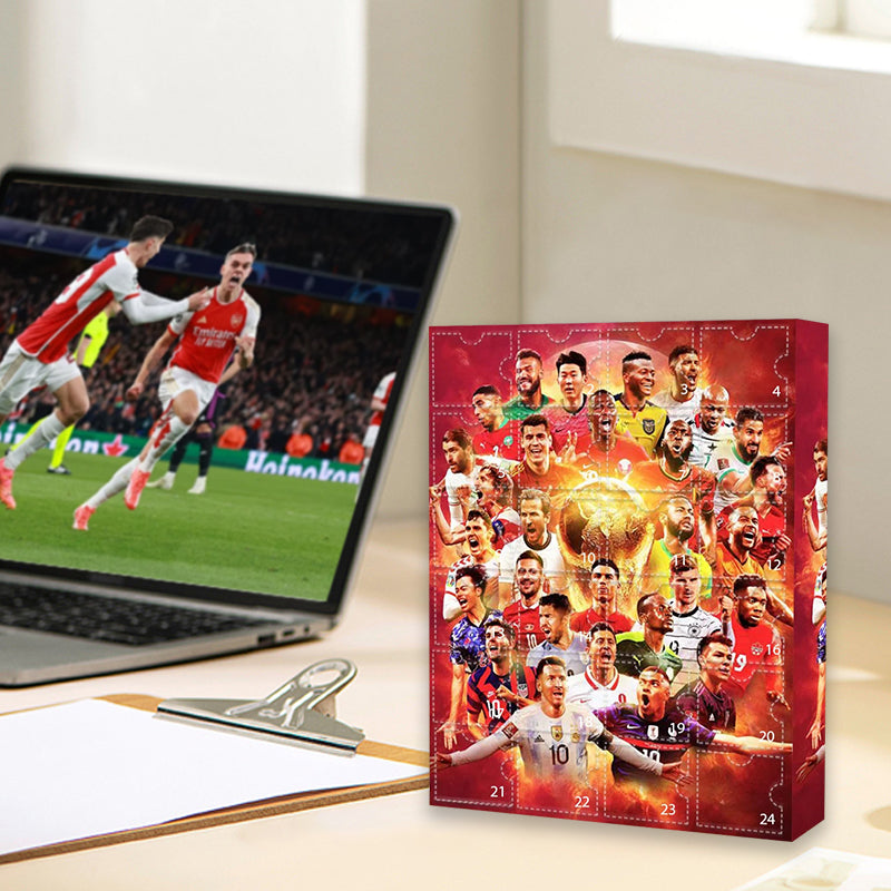 2026 Football Advent Calendar with 24 Collectible Soccer Figurines | Daily Holiday Countdown Gift for Kids and Sports Fans