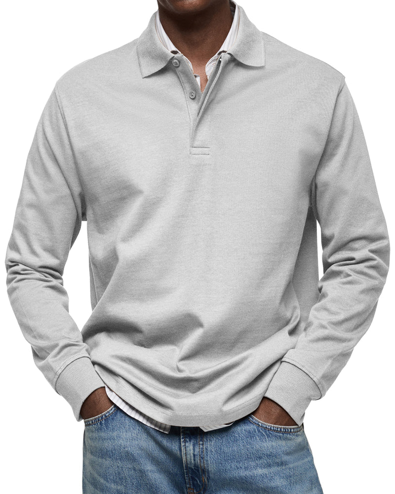 Men’s Long Sleeve Cotton Polo Shirt – Alexandre