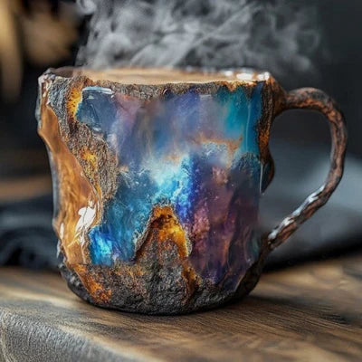 Tazze da Caffè GlaceCup | Fatto a Mano e Cristallo Minerale | Isolanti e Sicure per Microonde | 350–450 ml