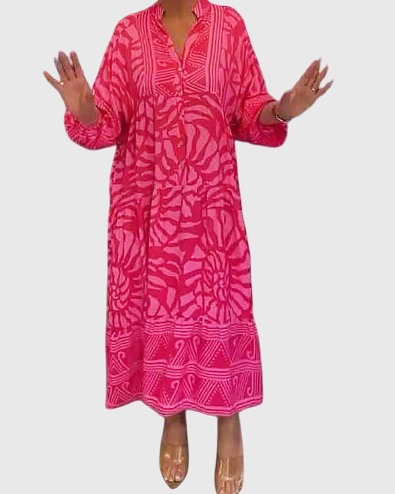 Sukienka maxi z eleganckim nadrukiem