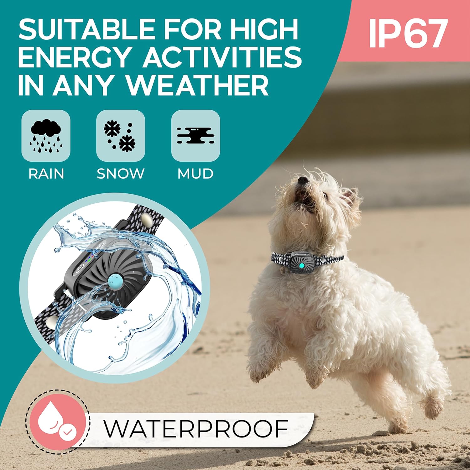 Collare Antiabbaio per Cani di Piccola Taglia | Con Suono e Vibrazione | Impermeabile IP87 | Regolabile e Addestramento Delicato