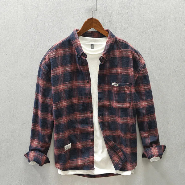 Millstone Plaid Shirt for Men – Long Sleeve Casual Checked Shirt