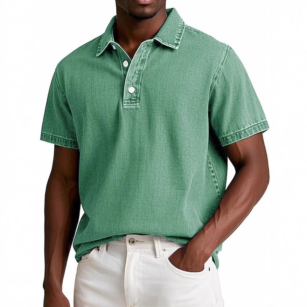 Men's Vintage Short-sleeve Lapel Polo Shirt
