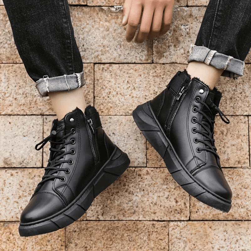 Men's High-Top Leather Trainers | Urban & Versatile