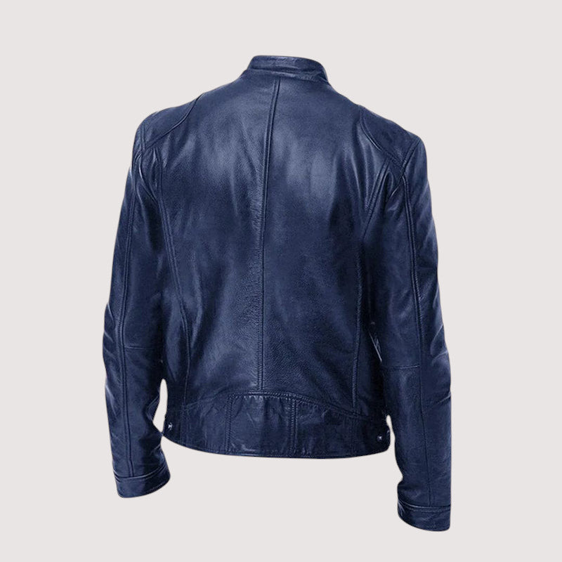 Elegant Men's Leather Jacket – Genuine Leather, Timeless Style, All-Season Comfort