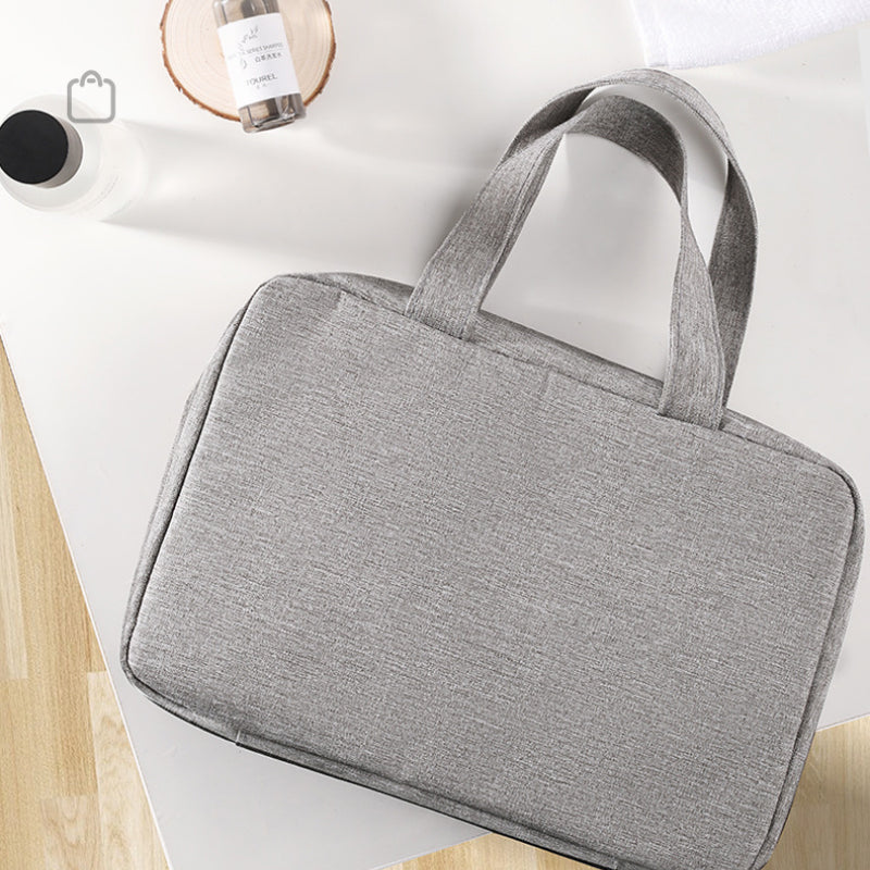 Compact Travel Cosmetic Organizer | Water-Resistant with 4 Compartments & 360° Hook | For Men & Women