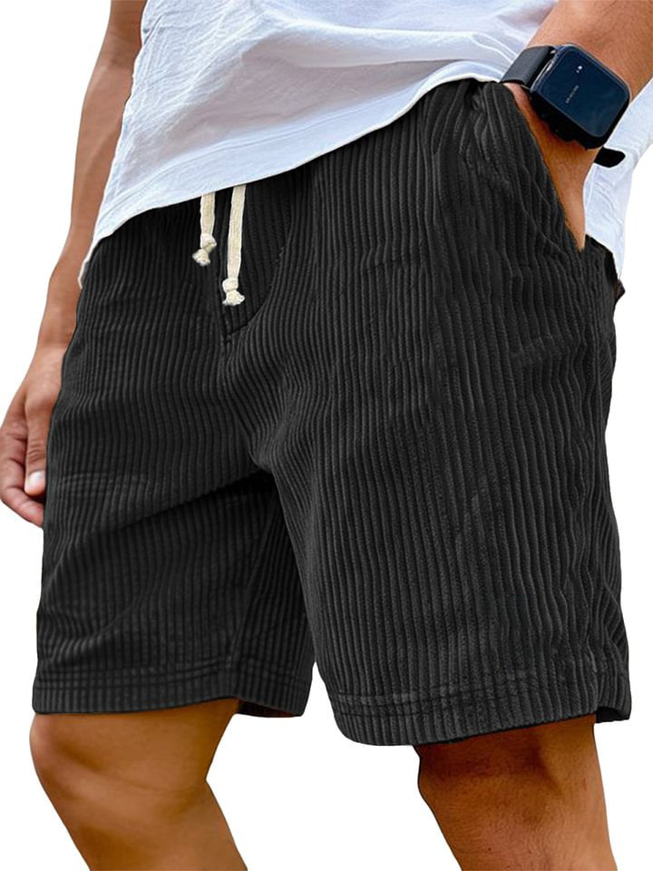 Pantaloncini da uomo in velluto a coste con vita regolabile e vestibilità comoda