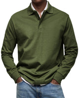 Men’s Long Sleeve Cotton Polo Shirt – Alexandre