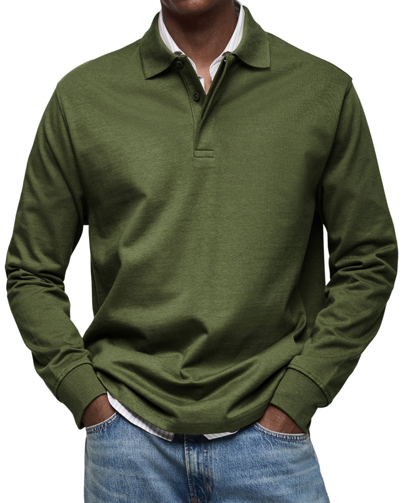Men’s Long Sleeve Cotton Polo Shirt – Alexandre