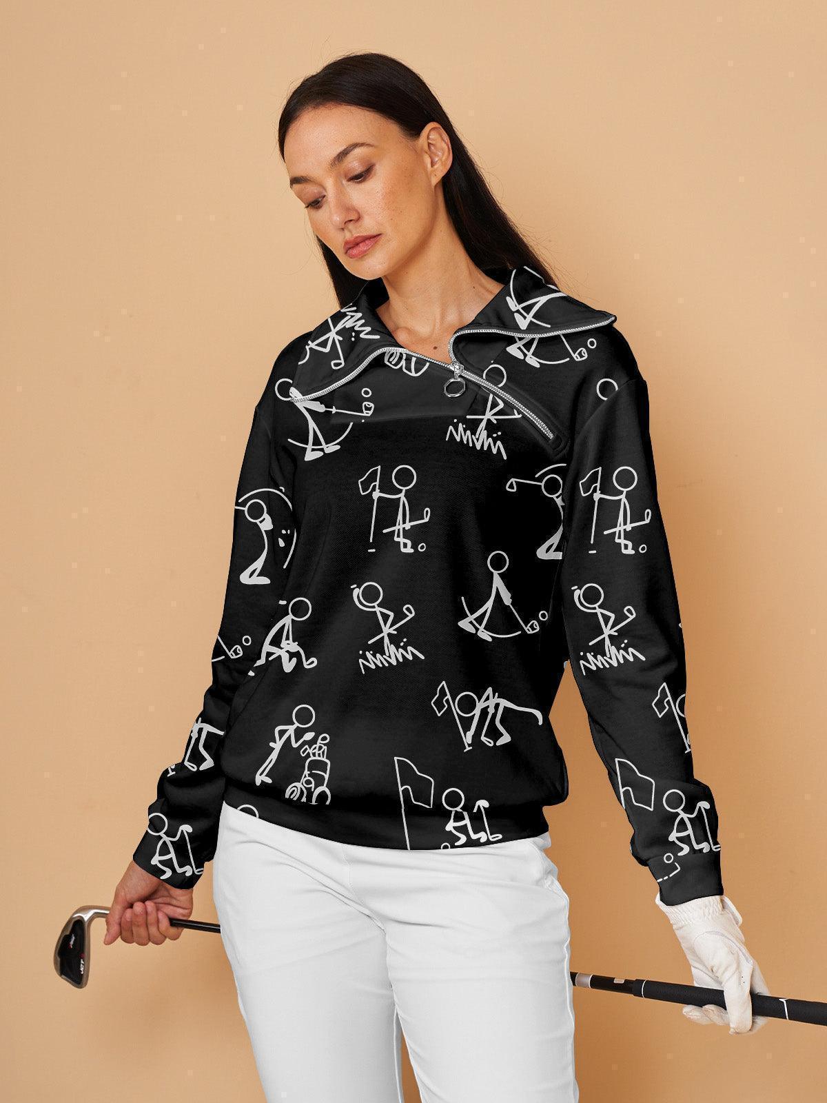 Women’s Stretch Golf Sweatshirt with Quarter Zip