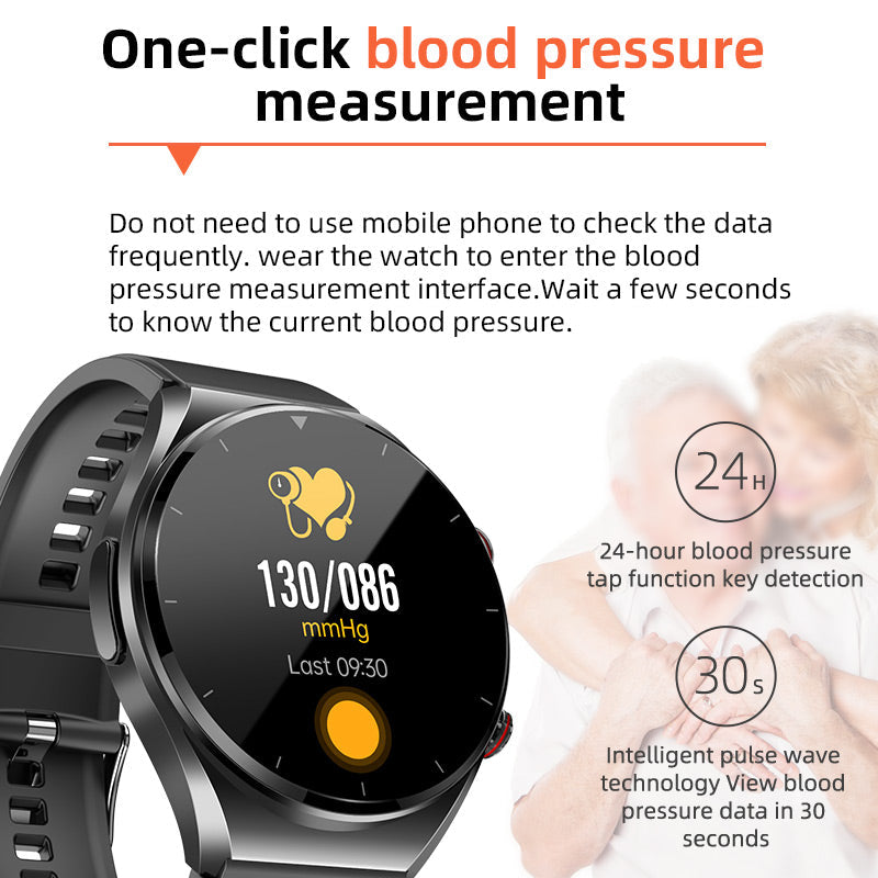 Health Smart Watch with Blood Sugar, Blood Pressure, ECG, HRV, and Heart Rate Monitoring