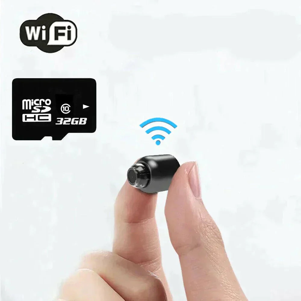 Ultra-Small WiFi IP Camera | 1080p Full HD | 120° Wide-Angle Lens | Infrared Night Vision & Motion Sensor | 2-Way Audio | Worldwide Remote Access