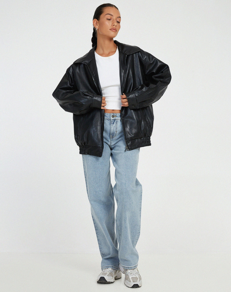 Women’s Loose Leather Jacket | Relaxed & Comfortable Fit | Everyday & Versatile Wear