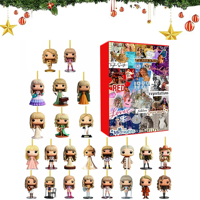24 Day Advent Calendar with Exclusive Music Artist Inspired 2D Figurines | Christmas Countdown Holiday Ornament Set for Fans