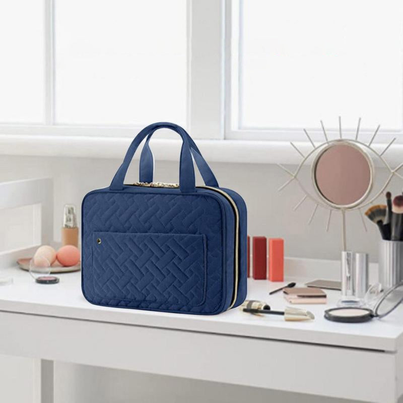 Compact Travel Cosmetic Organizer | Water-Resistant with 4 Compartments & 360° Hook | For Men & Women
