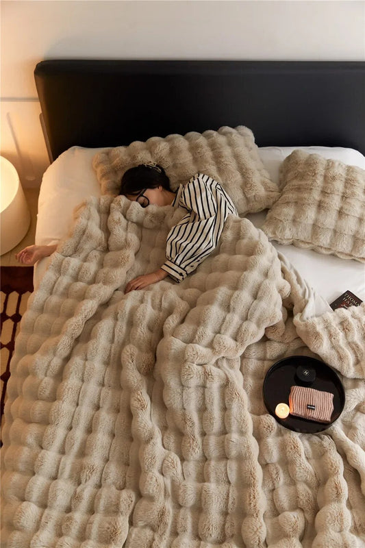 SnuggleSoft Fluffy Blanket | Reversible | Year-Round Warmth | Fleece