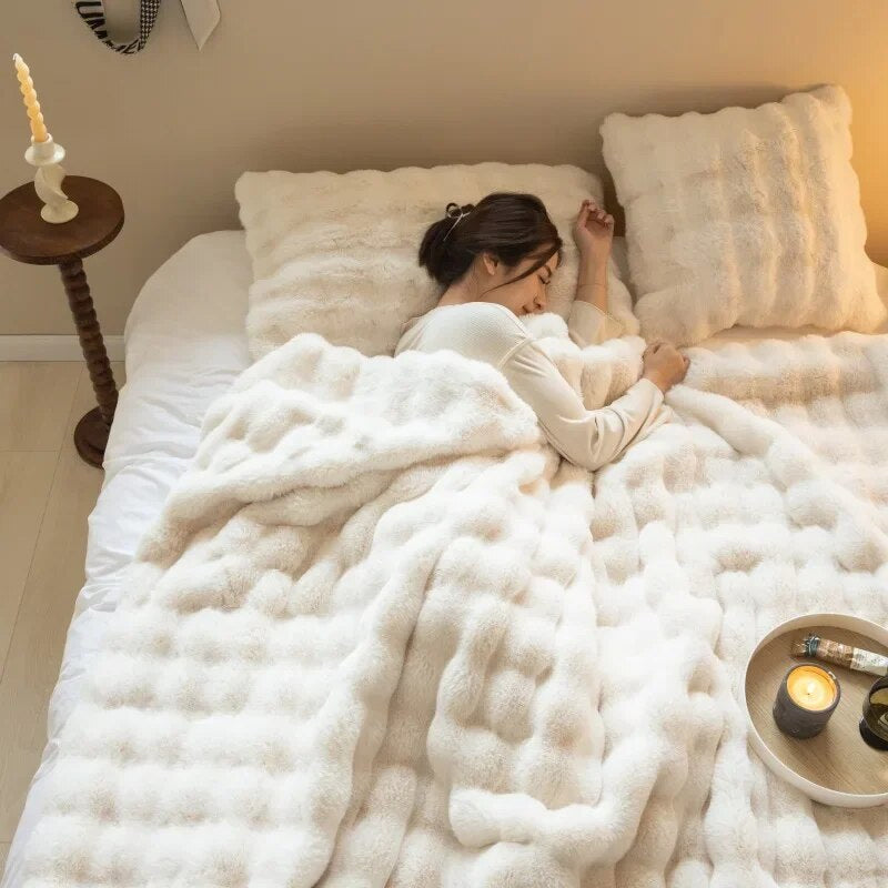 SnuggleSoft Fluffy Blanket | Reversible | Year-Round Warmth | Fleece