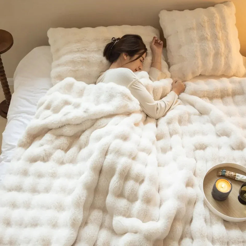 Coperta Morbida SnuggleSoft | Reversibile | Calore per Tutto l'Anno | Pile