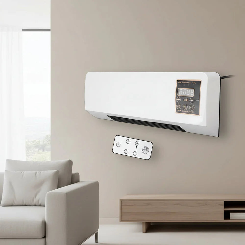 4-in-1 Portable Wall-Mounted Air Conditioner: Cooling, Heating, Ventilation, Dehumidification, Quiet, Timer, LCD Screen, White