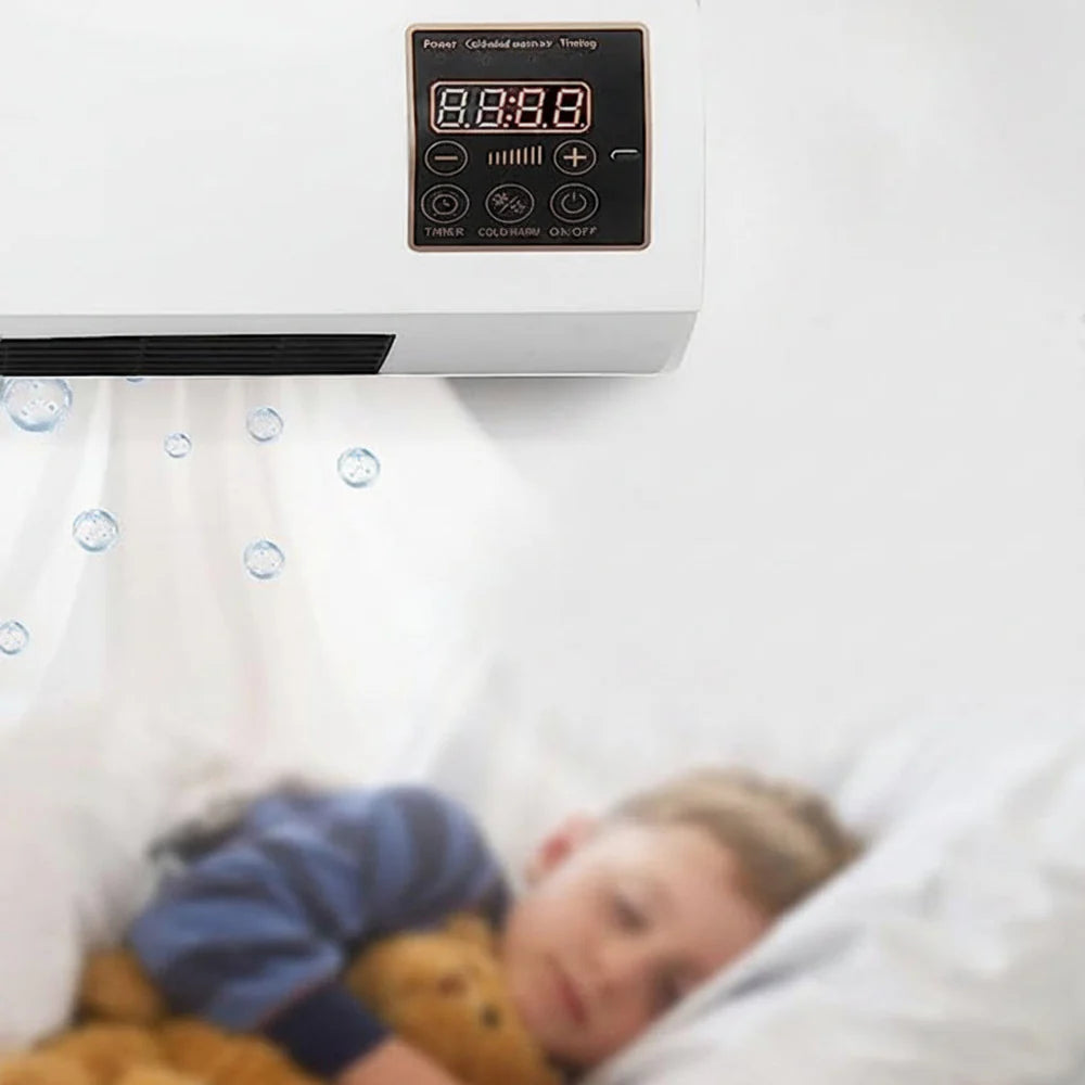 4-in-1 Portable Wall-Mounted Air Conditioner: Cooling, Heating, Ventilation, Dehumidification, Quiet, Timer, LCD Screen, White