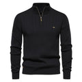 Mens Quarter Zip Sweater  Ribbed Knit Classic Design - Product detail 6