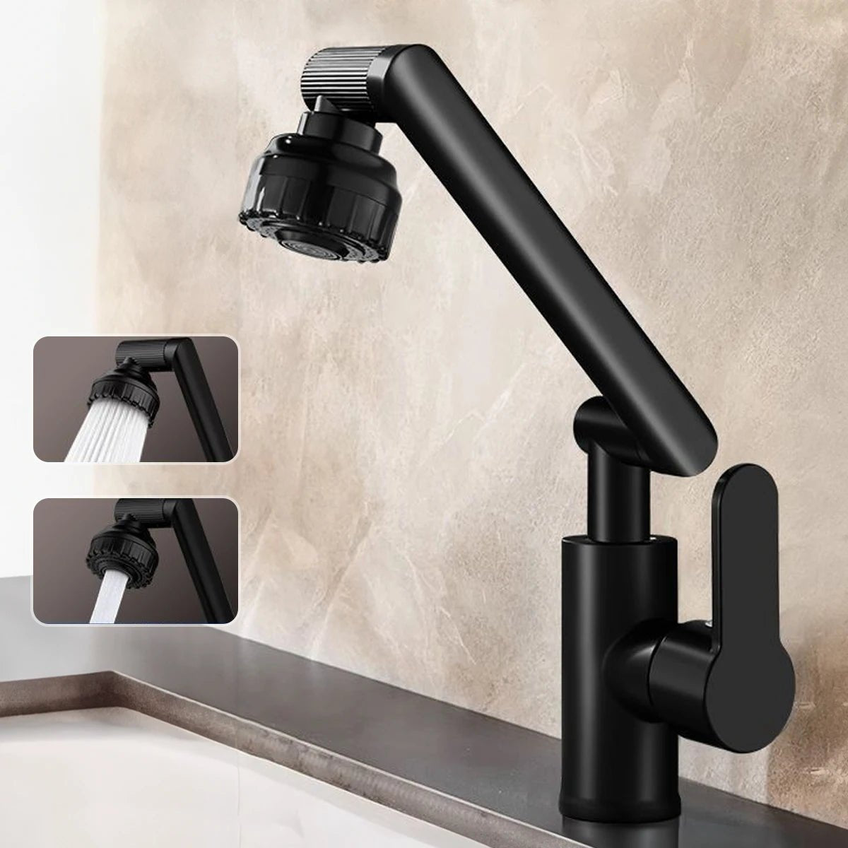 Kitchen Faucet with Flexible Arm  360 Swivel Multi-Mode Spray - Product detail 9