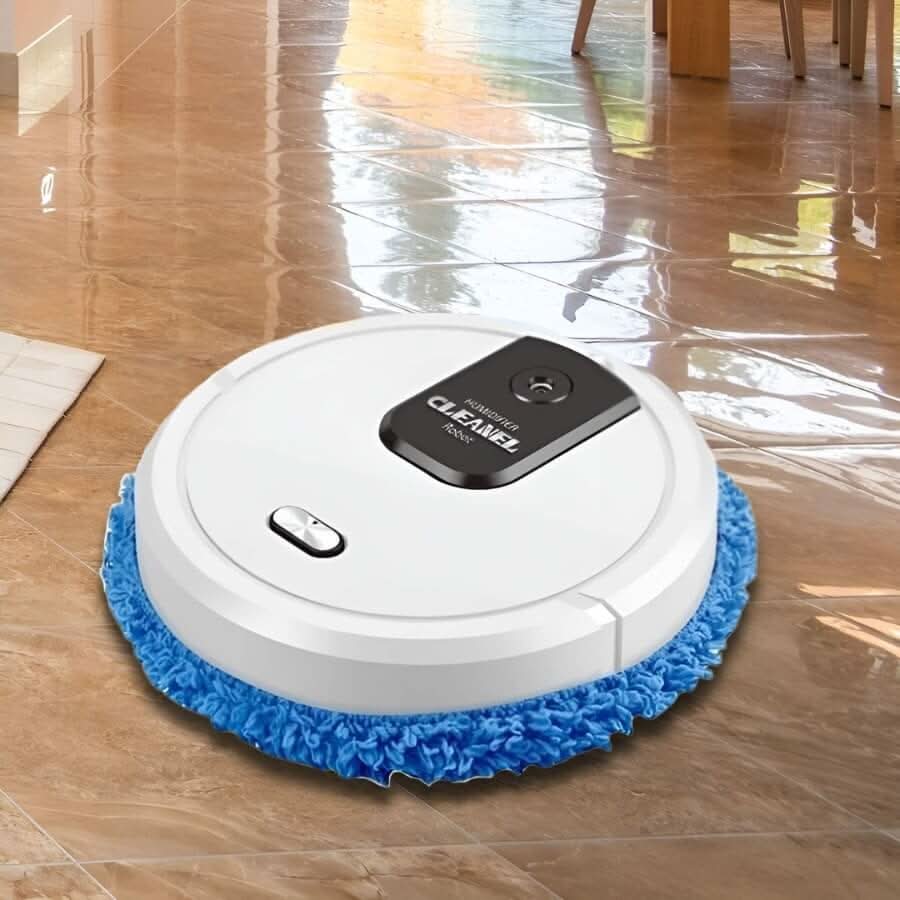 Robot Vacuum and Mop  Intelligent Navigation with Blue Microfiber Pad - Product showcase
