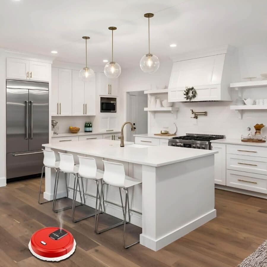 Robot Vacuum and Mop  Intelligent Navigation with Blue Microfiber Pad - Product example
