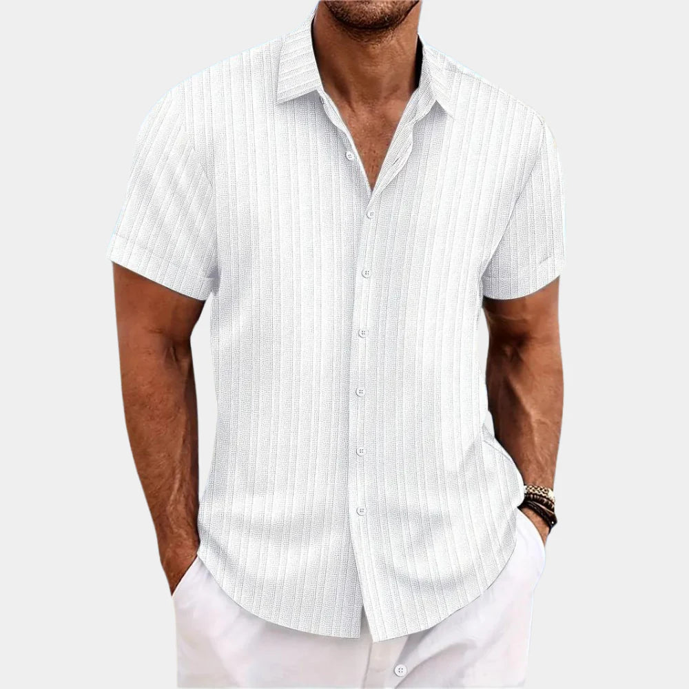 Camicia da uomo in misto lino