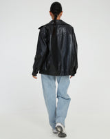 Women’s Loose Leather Jacket | Relaxed & Comfortable Fit | Everyday & Versatile Wear
