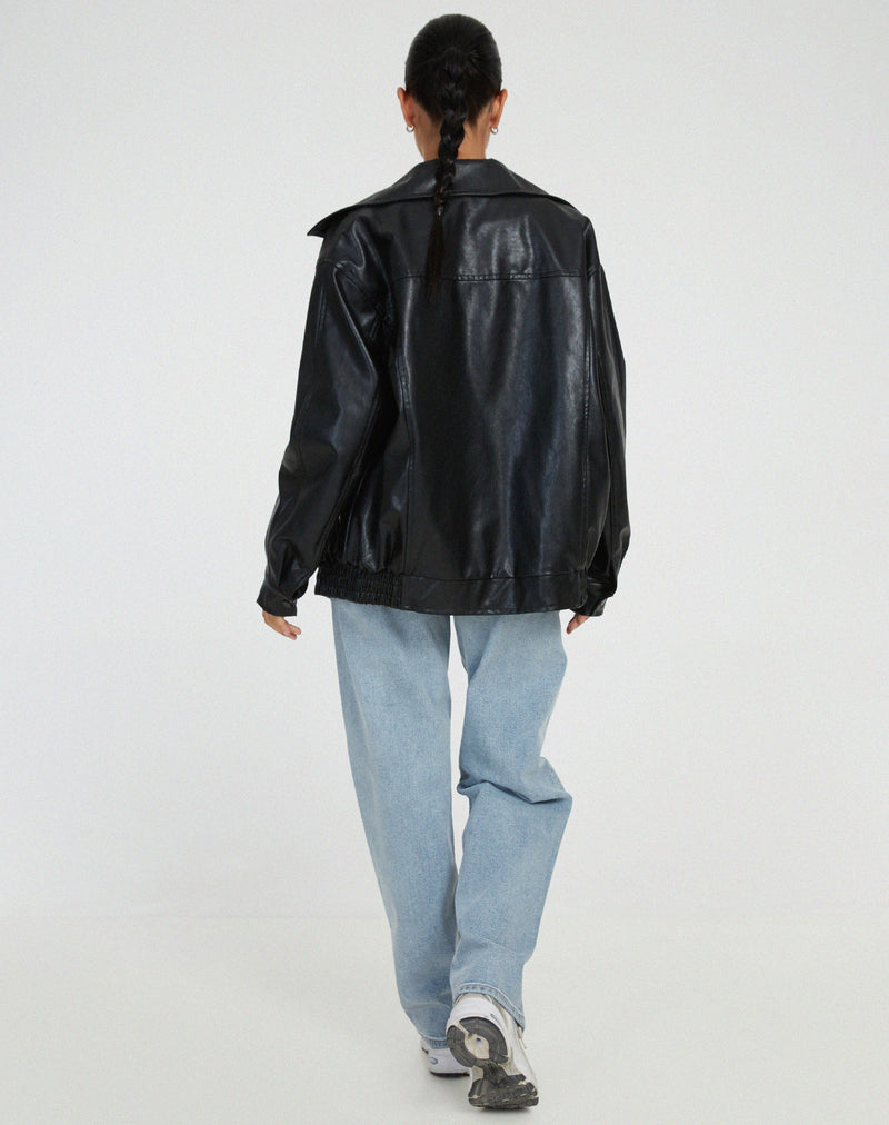 Women’s Loose Leather Jacket | Relaxed & Comfortable Fit | Everyday & Versatile Wear