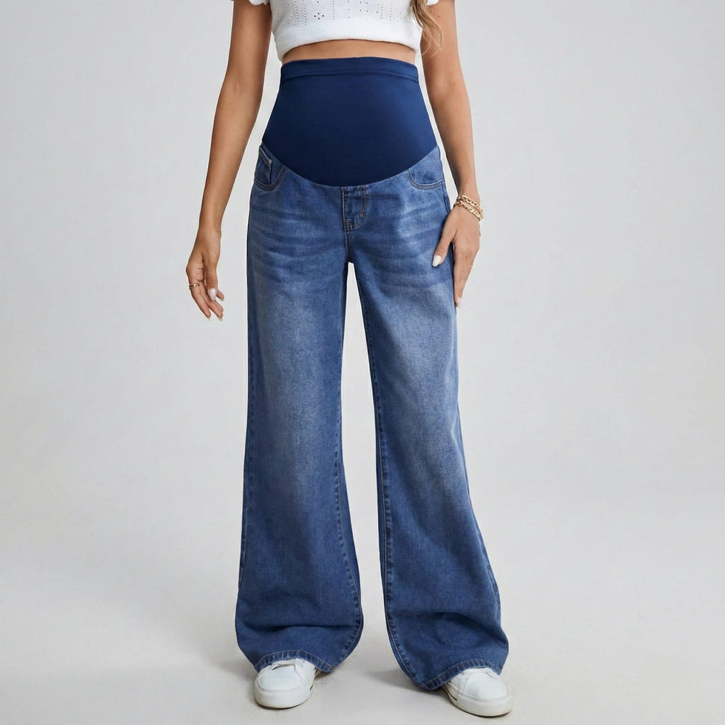 Jeans premaman a gamba larga