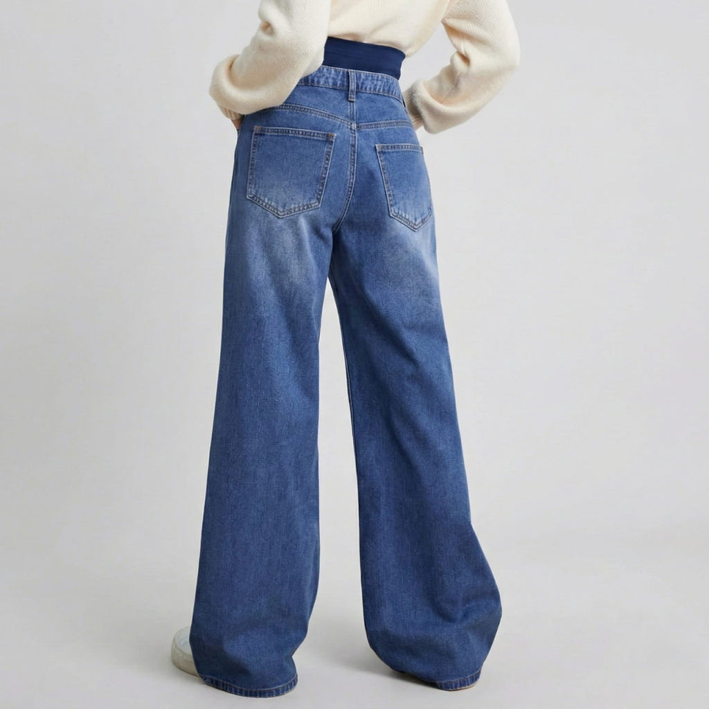 Jeans premaman a gamba larga