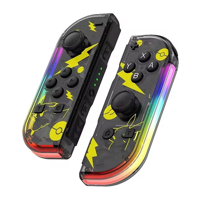 MEELANO Bluetooth Joystick Til Nintendo Switch Unikke Farver Trådløst LED-håndtag Sort Limited Edition