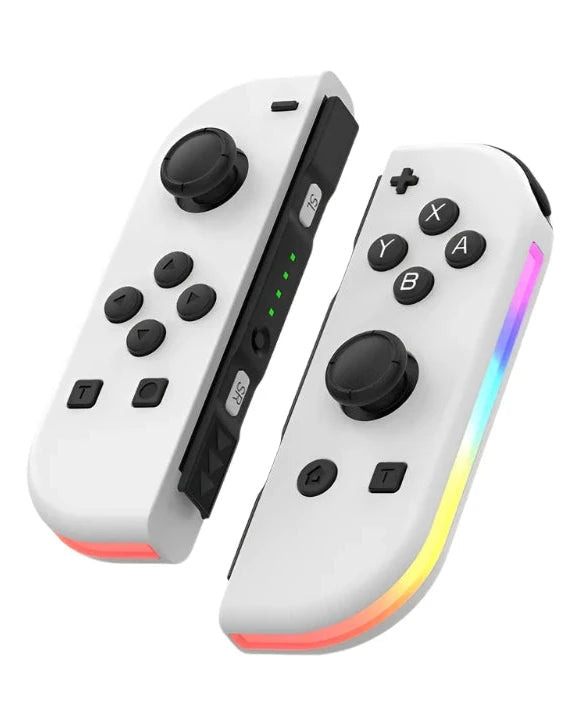 MEELANO Bluetooth Joystick Til Nintendo Switch Unikke Farver Trådløst LED-håndtag Hvid
